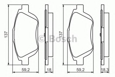 Set placute frana,frana disc CITROEN DS3 (2009 - 2015) BOSCH 0 986 494 438 foto