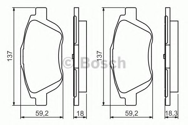 Set placute frana,frana disc PEUGEOT 2008 (2013 - 2016) BOSCH 0 986 494 438