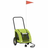 Cumpara ieftin Remorca de bicicleta animale companie, verde textil oxford/fier