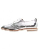 CH2544-6 Pantofi smart metalizati cu sireturi si toc lat