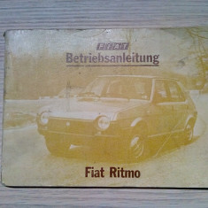 FIAT RITMO * 60CL-60L * 65CL-65L * 75CL-75L - BETRIEBSANLEITUNG, 1982, 134 p.
