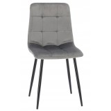 Scaun living tapitat cu catifea, spatar matlasat, 44x54x89 cm, gri Household NewTrend