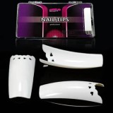 Cumpara ieftin Tipsuri Unghii INGINAILS Lace Heart White, Mix 1-10, 100 buc, Unghii False Frantuzesti, Flexibile si Rezistente