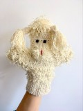Caine catel pudel - marioneta teatru papusi, papusa manuala, handmade, crosetata