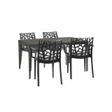 Set mobilier de grădină Odini 4+1 cotiere grafit