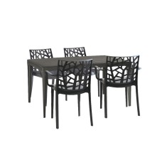 Set mobilier de grădină Odini 4+1 cotiere grafit
