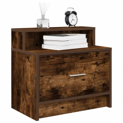 vidaXL Noptiera cu sertar stejar afumat 51x31x47 cm 858676 foto