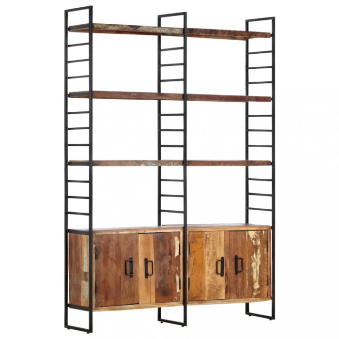 vidaXL Bibliotecă cu 4 niveluri, 124 x 30 x 180 cm lemn masiv reciclat 284415