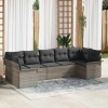 VidaXL Set de canapele pentru grădină 7 pcs Gri deschis Rattan poli 3345512