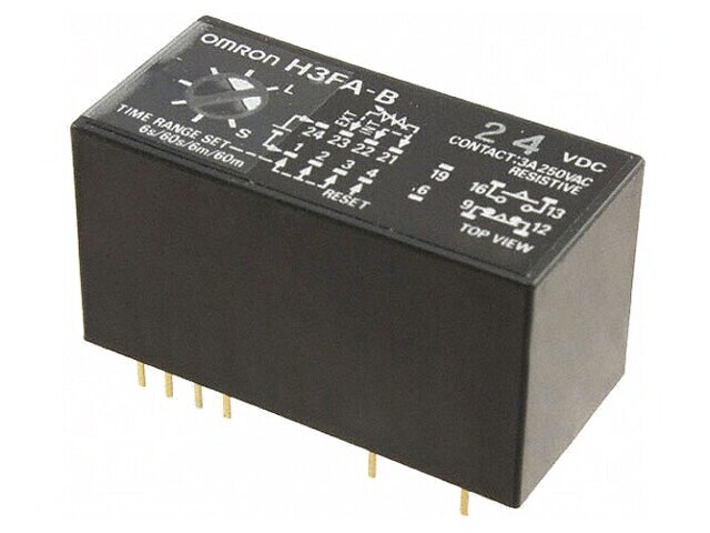 Timer Electronic 0,6s-60min 24VDC 250VAC 3A