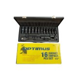 Cumpara ieftin Trusa Profesionala Chrome Vanadium chei tubulare torx, 12 laturi, 1 2 impact, 16 piese - Negru