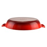 Cratita cu capac din fonta emailata rosie, 2.5 L, Perfect Home