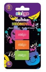 Blister 3 gume de sters neon, culori vibrante
