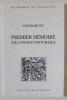 PREMIER MEMOIRE SUR L &#039;INSTRUCTION PUBLIQUE par CONDORCET , 1989