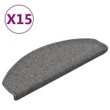 Cumpara ieftin Covorase pentru scari, 15 buc., 65x24x4 cm, gri inchis, semirotunde, mari