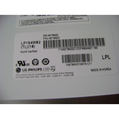Display - ecran laptop Lenovo ThinkPad T61P model LP154W02 TL 10 , diag 15.4 inch lampa CCFL foto