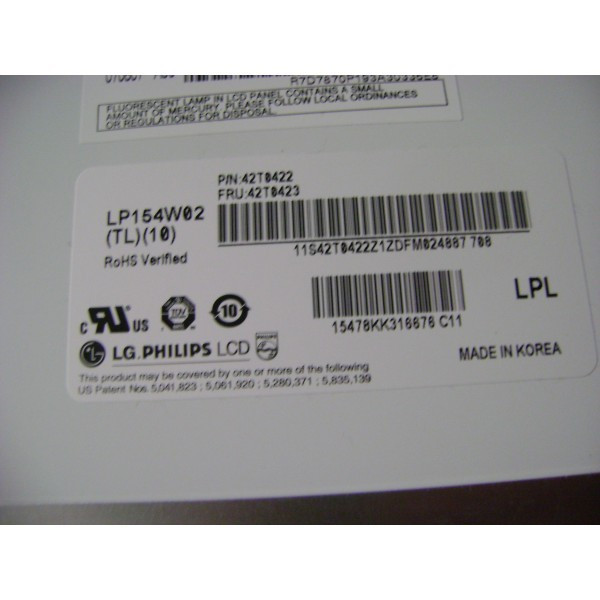 Display - ecran laptop Lenovo ThinkPad T61P model LP154W02 TL 10 , diag 15.4 inch lampa CCFL