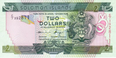 Bancnota Insulele Solomon 2 Dolari (2011) - P25 UNC foto