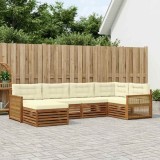 vidaXL Set de canapele de exterior cu pernă 6 pcs Natural și Crem 3383568