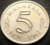 Moneda 5 SEN - MALAEZIA, anul 1967 * cod 5116 A = UNC, Asia