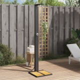 vidaXL Duș de exterior, negru, 50x55x224 cm, poliratan și lemn acacia