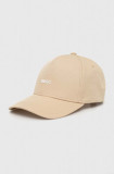 Cumpara ieftin HUGO șapcă de baseball din bumbac culoarea bej, cu imprimeu 50508845