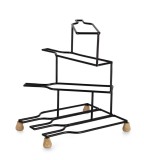 Cumpara ieftin Suport 6 sticle vin otel negru mdf maro Isaac 37x35x36 cm