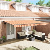 vidaXL Marchiză manuală retractabilă galbenă și portocalie 500x300 cm