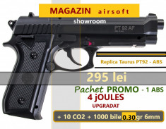 Pachet PROMO- 1 ABS -pistol a i r s o f t Taurus PT92abs 4Joules CO2 foto