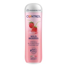 Gel pentru masaj și lubrifiant CONTROL Wild Berries, capac cu bile de masaj, aromă de fructe de pădure, 200 ml