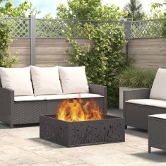 vidaXL Cuptor de foc Negru 80 x 80 x 30 cm Oțel laminat la rece 858928