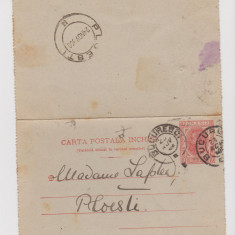 Carte postala inchisa Bucuresti Ploiesti 1904