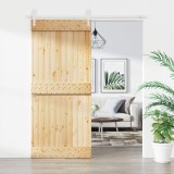 VidaXL Ușă glisantă cu set feronerie, 90x210 cm, lemn masiv de pin