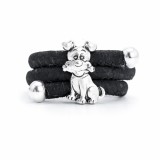 Inel reglabil din pluta negru Puppy