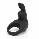 Inel vibrator - Happy Rabbit Inel vibrator re&icirc;ncărcabil pentru penis de iepure negru
