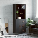VidaXL Dulap &icirc;nalt, negru, 69,5x34x180 cm, lemn compozit