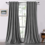 Set draperii soft cu rejansa transparenta cu ate pentru galerie, Super, 150x250 cm, densitate 200 g/mp, Gri, 2 buc