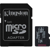 Card de memorie Kingston Industrial 64GB MicroSDHC Clasa 10 + Adaptor SD