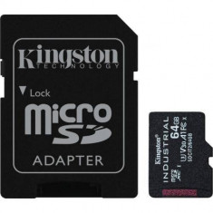 Card de memorie Kingston Industrial 64GB MicroSDHC Clasa 10 + Adaptor SD foto