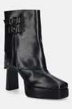 GOE botine culoarea negru, cu toc drept, izolare usoara, SS2N4206 BLACK