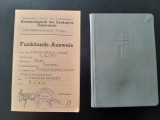 Lot 2 buc carnet de functionar Wiena Austria Rostock Germania angajat permis legitimatie act document vechi vintage