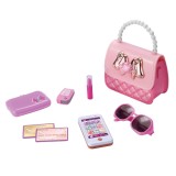Set de joaca poseta cu accesorii, 8 piese, roz, cu lumini si sunet, CMCLASS