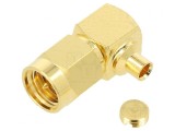 Mufă SMA tată unghi 90&deg; 50&Omega; PTFE aurit