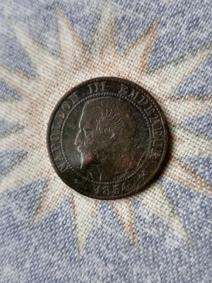 FRANȚA 5 CENTIMES 1854 B. foto