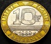 Moneda bimetal 10 FRANCI - FRANTA, anul 1989 * cod 256 A, Europa