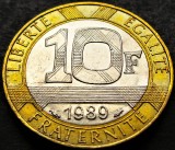 Cumpara ieftin Moneda bimetal 10 FRANCI - FRANTA, anul 1989 * cod 256 A, Europa