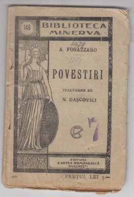 myh 620 - Biblioteca Minerva - 149 - Povestiri - A Fogazzaro foto