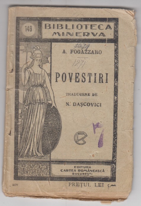 myh 620 - Biblioteca Minerva - 149 - Povestiri - A Fogazzaro