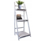 Biblioteca pliabila din lemn gri cu 3 rafturi, tip scara, 42x109x39 cm