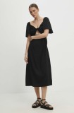 Answear Lab rochie culoarea negru, midi, evazată